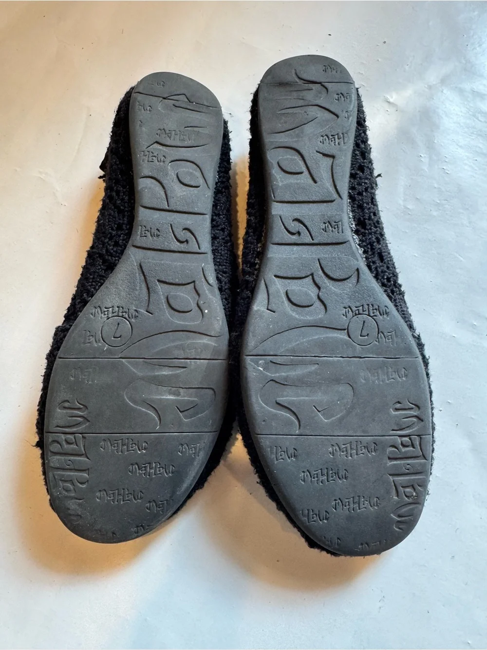 Target Black Crochet Ballet Flats with Button Accent